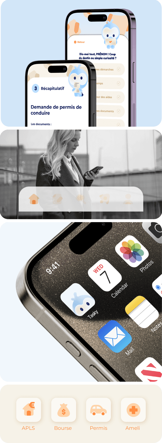 Screenshots de l'application Tasky